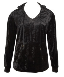 T-Shirt & Caraco : Velvet hoody sweatshirt