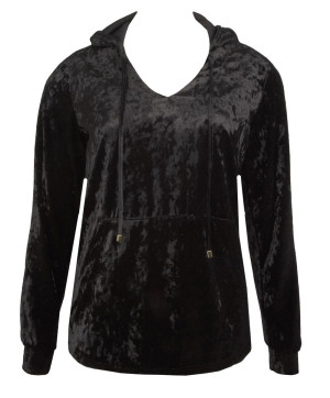 Sweat à capuche en velours Antigel de Lise Charmel Velours en Fête noir ELH5436 NO 10