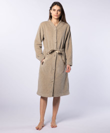 Dressing Gowns : Warm dressing gown MICRO RCP beige melange