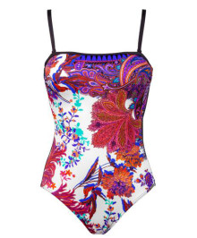 One-piece Swimsuit and Slimming : One piece body shaping swimsuit no wires oriental paisleys