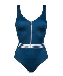 SWIMWEAR : One piece body shaping swimsuit without wires Jean Breeze denim white