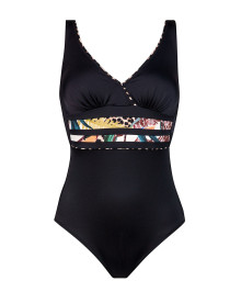 SWIMMING SUITS : One piece body shaping swimsuit without wires Wild Swing botanical leo