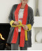Kimono court Sun Collection homewear Christian Cane Gris jaune rouge