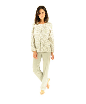 Pyjama femme Stephi Collection homewear Christian Cane Gris et Nacre