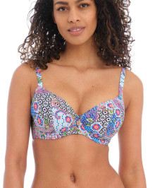 SWIMMING SUITS : Plunge balcony swim bra with wires