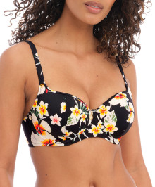SWIMWEAR : Underwired balcony swimming bra sweetheart bikini top
