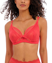 SEXY LINGERIE : Underwired full cup plunge bra high apex