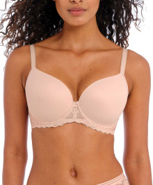 Moulded t-shirt balcony bra underwired plus size