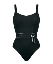 One-piece Swimsuit and Slimming : One piece body shaping swimsuit no wires Marine Mindset black and white