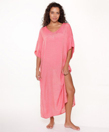 Beach Outfits & Dresses  : Beach dress long cut hot pink