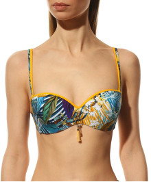 SWIMWEAR : Swimming bandeau bra with moulded cups