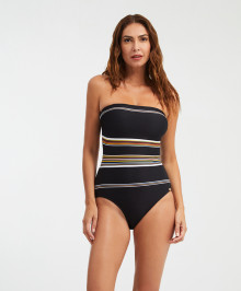 One-piece bustier swimsuit shaping Sunset