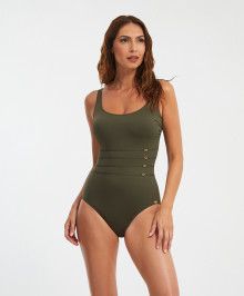 One-piece Swimsuit and Slimming : One piece soft swimsuit kaki Stella