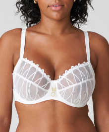 Full Coverage, Underwire : Full-cup underwired bra with embroideries
