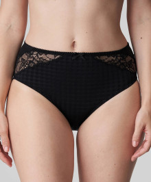 Briefs & Panties : High-waisted full briefs w. lace