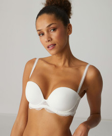 SEXY LINGERIE : Bandeau bra with removable straps and moulded cups