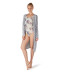 Gilet long femme Loungewear Collection Skiny aluminium melange profil