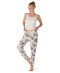 Pantalon gris a fleurs Loungewear Collection Skiny grey flowers profil