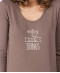 T shirt Manches Longues Warm Taupe Winter Romance Skiny Face S 081828