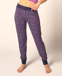 HOMEWEAR : Trousers made of viscose lavender flowers