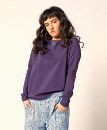NIGHT & HOMEWEAR : Tee-shirt w. long sleeves for women lavender