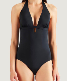 SWIMWEAR : One piece swimsuit plunge neclkine