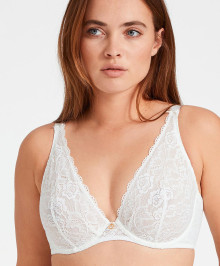 LINGERIE : Triangle plunge comfort bra + size