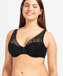 Full Coverage, Underwire : Spacer triangle plunge bra with wires