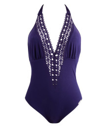 One-piece Swimsuit and Slimming : Plunge one piece swimsuit