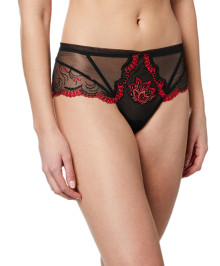 PANTIES & THONGS : Shorty briefs Écrin Désir black and red