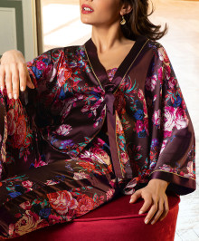 Nightgown, Robe : Short silk kimono